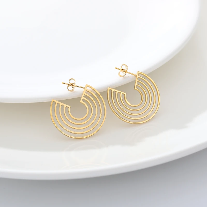 Простые серьги в форме паутинки для женщин, простые ювелирные изделия, Стальная Круглая серьга-гвоздик,, Bijoux Femme