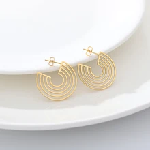 Простые серьги в форме паутинки для женщин, простые ювелирные изделия, Стальная Круглая серьга-гвоздик,, Bijoux Femme