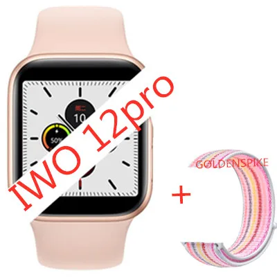 add Nylon strap IWO 12 Смарт-часы для женщин и мужчин серия 5 1:1 PCG+ ECG IP68 Водонепроницаемые Смарт-часы IWO12 для ios Iphone Android phone VS IWO 11/10 - Цвет: add Nylon strap