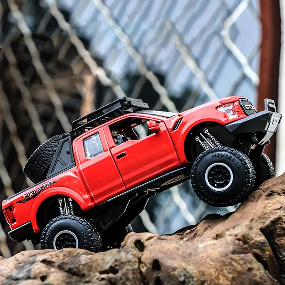 

1/32 for Mini Auto F150 Diecast Alloy Off-Road Car Model with LED Music Kids Toy With Sound Light Pull Back Toy Car Gifts