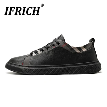 

2020 Hot Men Flats Casual Shoes Black Leather Shoes For Mens Luxury Brand Youth Men Casual Footwear Original Leather Shoes Men