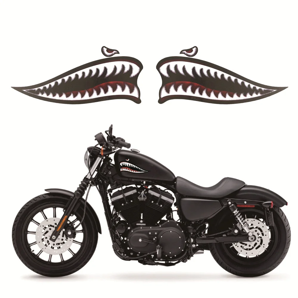 Мотоцикл зубы акулы виниловые наклейки Стикеры для Harley Sportster XL883 XL1200 гладить 48 72 Универсальный