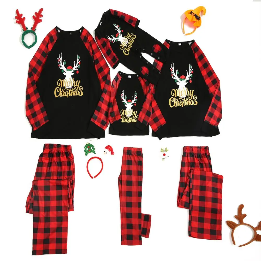 

Family Christmas Matching Pajamas Set Xmas Adult Kids Cute Nightwear Pyjamas Deer Family Matching Outfits Family Look Sleepwear