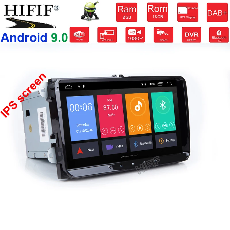 9/"AUTORADIO android 9.0 VW Golf5 Passat Jetta Seat Tiguan EOS Touran Seat Altea