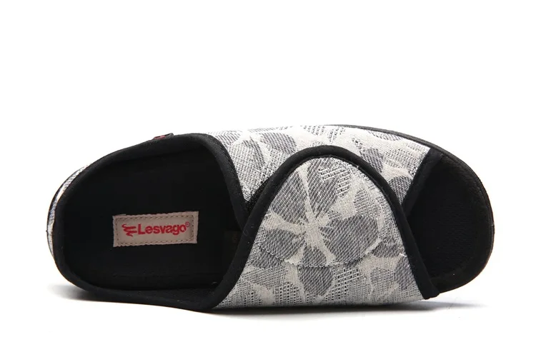 

Lesvago Summer New Style Adjustable Widened Cloth Shoes Swollen Feet Wide Fat Transformation Nursing Care Shoes Soft And Comfort