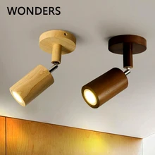 Petit projecteur nordique en bois massif, nouveau, monté en surface, pour usage commercial, luminaire mural moderne pour couloir, allée, maison