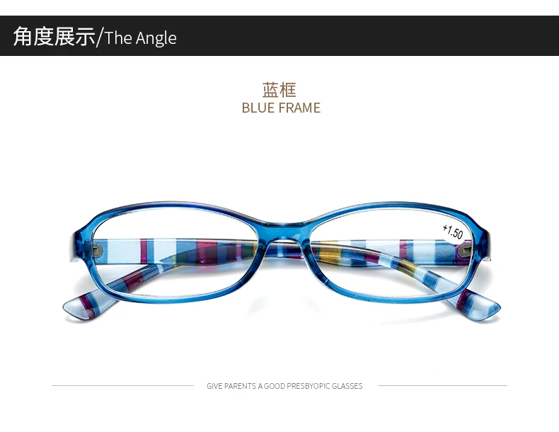 Rectangle Reading Glasses Brand Men Women Stripe Legs Eyewears Readers Presbyopic 1.0 1.5 2.0 2.5 3.0 3.5 4.0 Diopter New