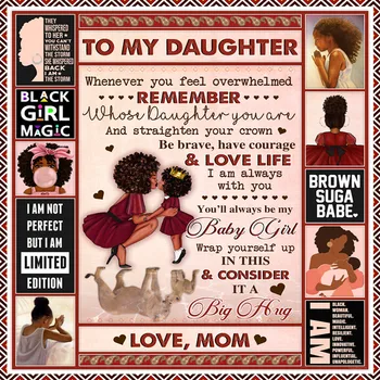 

Express Love TO My Daughter/Son/wife Winter Warm Thicken Blankets Print on Demand Sherpa Blanket on Bed Home Textiles Best Gift