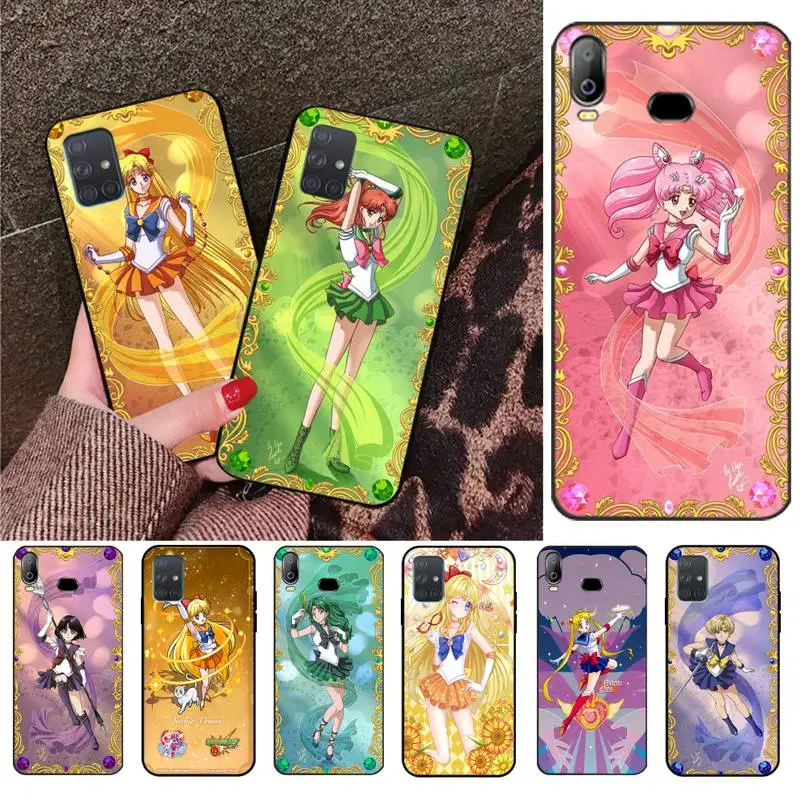 Anime Sailor Moon Cover Black Soft Shell Phone Case For Samsung A10 A20