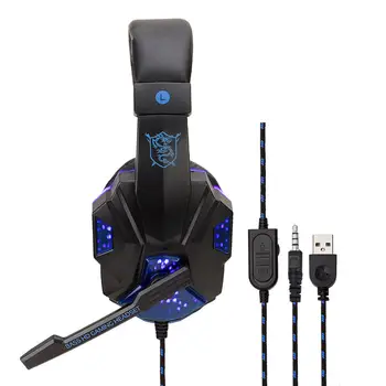 

Professional Led Light Gamer Headset For Computer Ps4 Gaming Headphones Adjustable Bass Stereo Pc Wired Headset With Mic Gifts