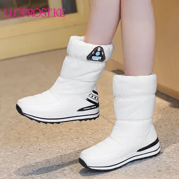 

Lloprost ke Plus size 31-43 Snow boots women's shoes platform waterproof winter boots female white warm cotton shoes ankle boots