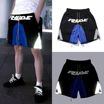 

20SS Rhude Shorts High Quality 1:1 Top Version CORE LOGO Embroidery Pocket Rhude Shorts Men High Street Hip Hop Rhude Shorts