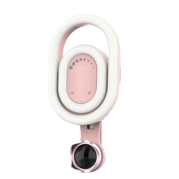 

Hot Sale Selfie Double Ring Fill Lights Wide Angle Macro Lens 52 LED Makeup Clip Light Camera for Phone