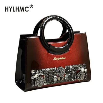 

Luxury Fashion Diamond Genuine Leather Bag Women Handbag 2020 New Wild Ladies Rhinestone Evening Shoulder Messenger Bags Female
