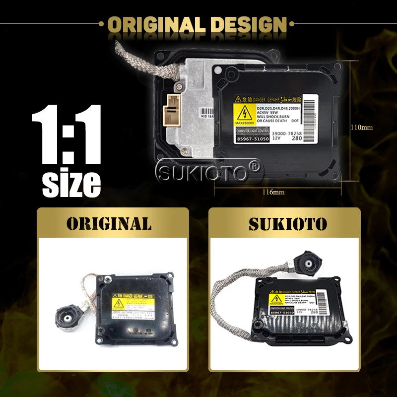 SUKIOTO New 55W Xenon D4S D4R HID Headlight Ballast OEM DDLT003 KDLT003 85967-51050 85967-52020 Replacement For Toyota Lexus (4)
