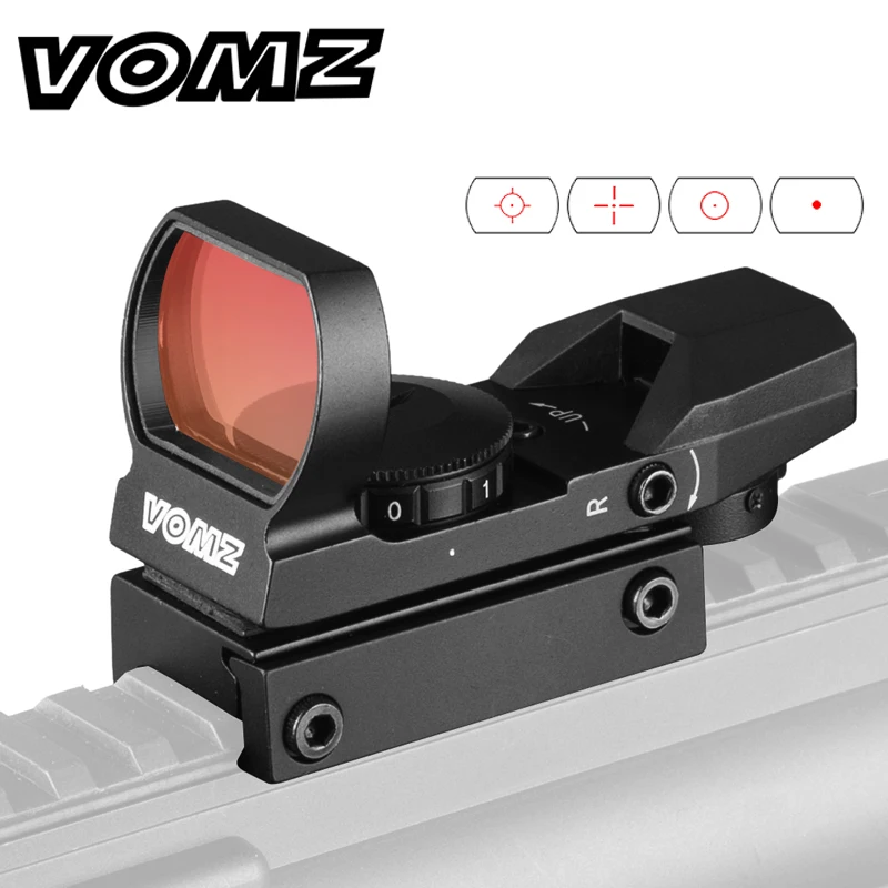 Wenyrich Red Dot Sight Scope，4 Reticles Tactical Reflex Sight for Day & Night Time ，Red Green Dot Adjustable with Glock Mount Plate. 
