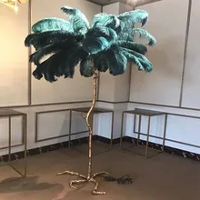 Северный страусиное перо золото медь латунь Смола торшер Tripot стоячие лампы для гостиной deco салон Прямая поставка