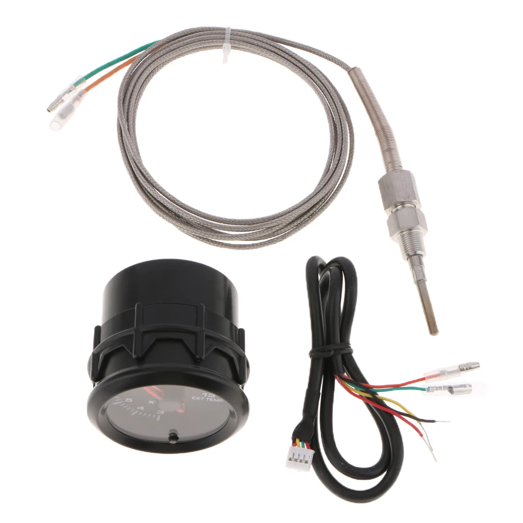 2''52mm 7 Color LED Car Exhaust Gas Temp Gauge EXT Temp Meter EGT With Sensor