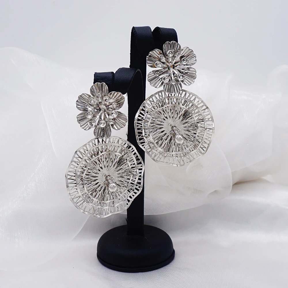 2021 Trendy Big Earrings For Women Flowers Geometry Elegant Female Dangle Drop Earrings Fashion Jewelry Accessories