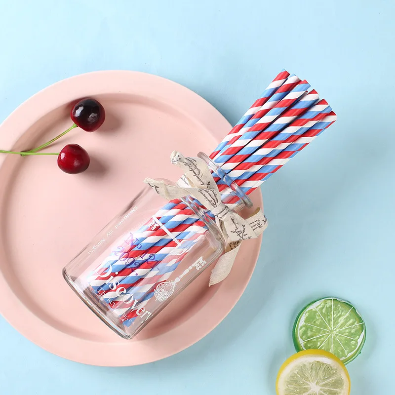 25pcs Paper Straws Disposable cutlery Kitchen accessories Wedding Birthday party decorations