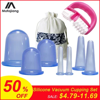 

Silicone Vacuum Cupping Anti Cellulite Facial Vacuum Massage Suction Cups Body Pain Relief Roller Manual Suction Cups Therapy