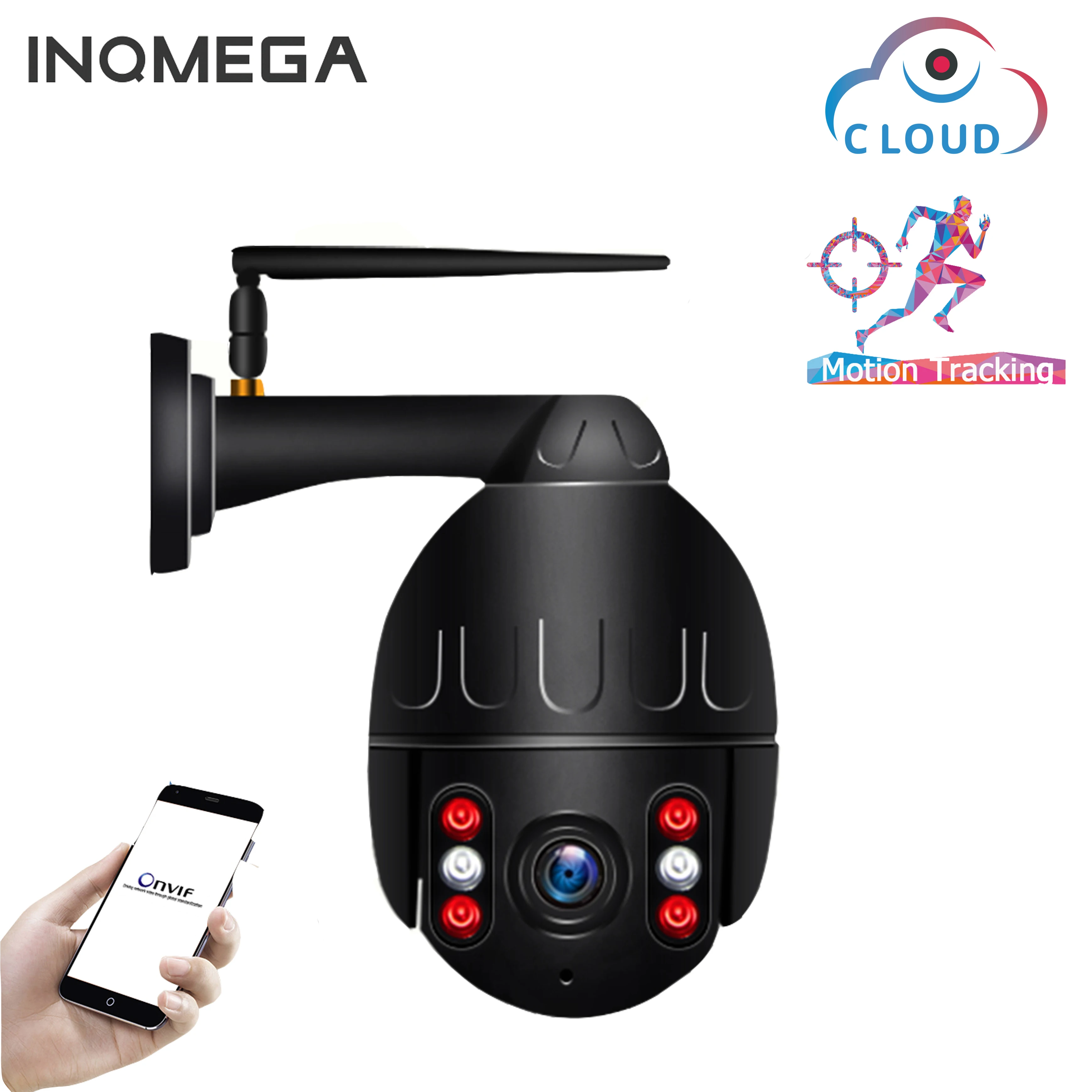 INQMEGA 1080P PTZ IP камера, скоростная Купольная Wi-Fi, автоматическое отслеживание, беспроводная наружная сеть видеонаблюдения, водонепроницаемая камера видеонаблюдения