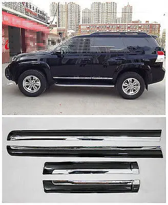 Черный+ хромированная Боковая дверь корпус литья крышка для Toyota Prado FJ150