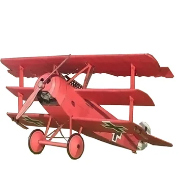 

1:33 Fokker Three-wing Fighter Aircraft DIY 3D Paper Card Model Building Sets Construction Toys Educational Toys Military Model
