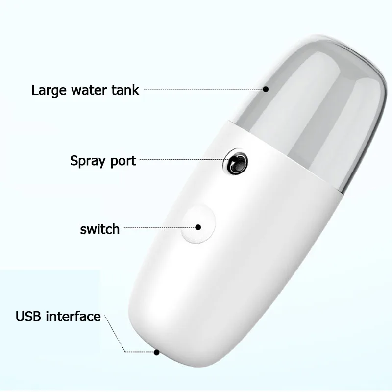 USB зарядка нано-спрей-счетчик воды увлажнитель пара лицо открытый красоты спрей инструмент SU158