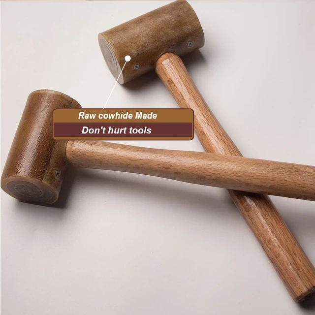 DIY Leathercraft Wooden Mallet Leather Carving Hammer Wood Handle Nylon  Hammer T Head, Leather Carving Hammer Mallet, Rawhide Hammer Nylon Mallet