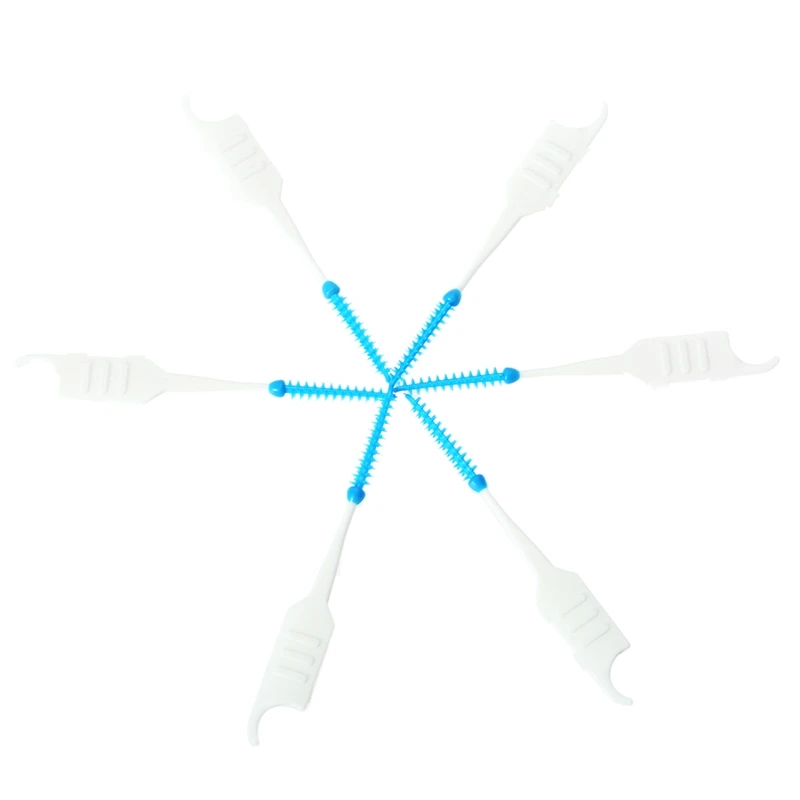 200Pcs/Box Soft Silicone Dental Floss Interdental Brush Disposable Teeth Stick Toothpicks Floss Tooth Pick Oral Care Brush Clean