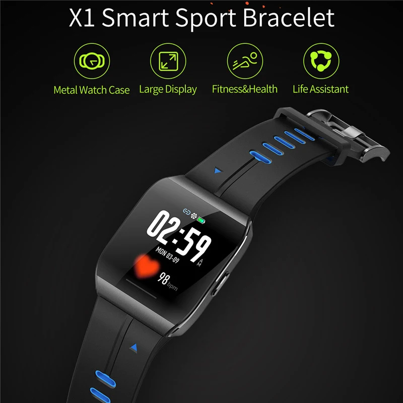 Comprar Reloj inteligente Eseed X1 para hombre IP68 resistente al agua 30 días de espera caja de aleación de 1,3 pulgadas Monitor de ritmo cardíaco control remoto reloj inteligente