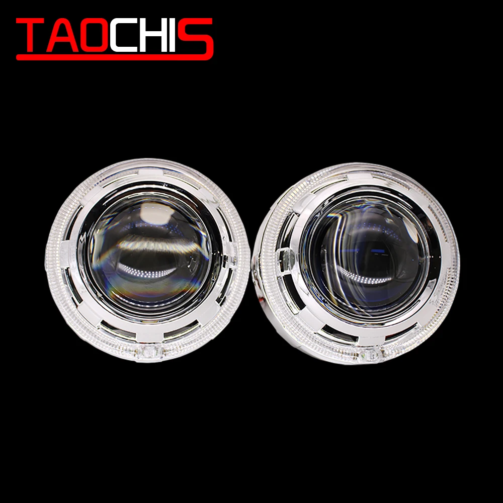 

TAOCHIS YT101 3.0 inches bi xenon projector lens shroud LED DRL car headlights angel eyes white yellow color retrofit