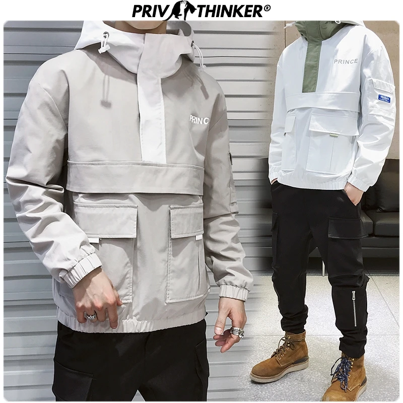 Privathinker, мужские осенние модные куртки в стиле сафари,, мужская куртка в стиле хип-хоп с капюшоном, пальто, мужские большие размеры, корейский дизайн, черные топы