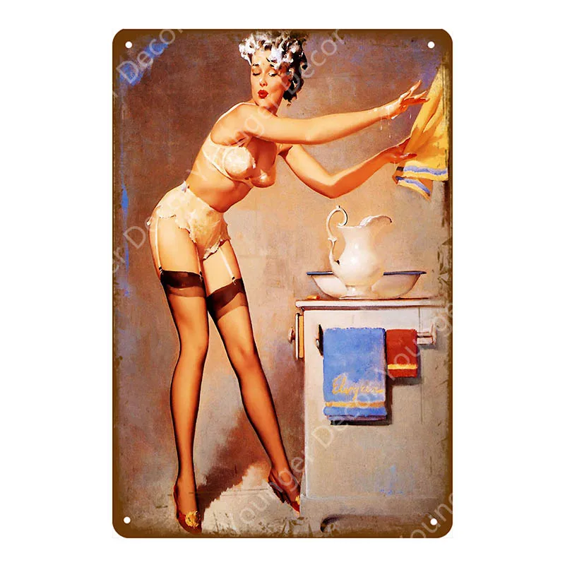 YD3161A Lucky Pin Up Girl оловянные знаки сексуальная леди металлическая доска Настенный декор для бара паба клуба дома комнаты плакат ретро металлическая картина YA032 - Цвет: YD3161A