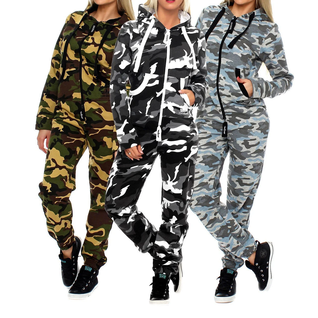 

Zogaa 2019 New Women Casual Tracksuit Fashion Camouflage Zipper Hooded Sweatshirt + Pants 2 Pcs Female Printed Slim Fit Sets
