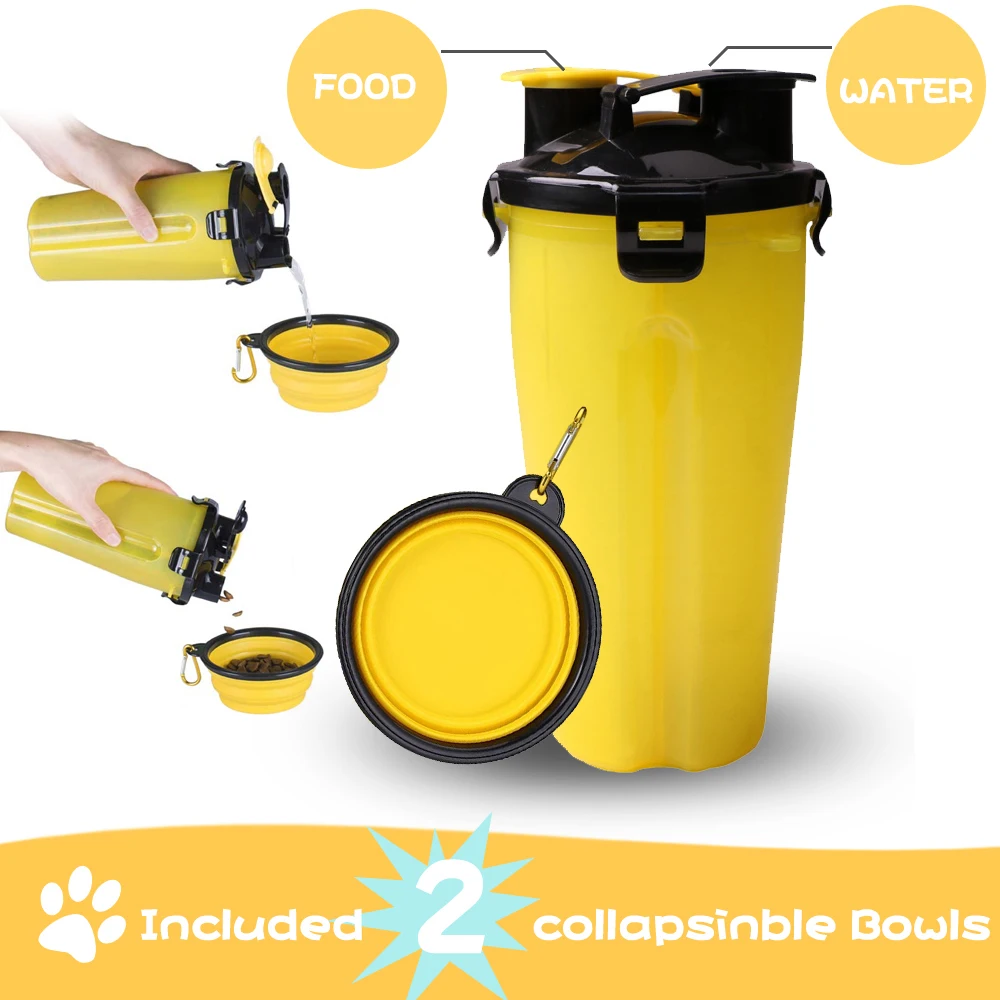 

Portable Pets Dog Cat Drinking Feeding Bowls Outdoor Pet Dog Cat Food Bowls Anti-skid Dogs Cats Water Bowl Pet Drink Tools