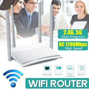 

5G WiFi Gigabit Dual-Band AC1200 Wireless Router with 5*6dBi High Gain Antennas Wider Coverage, Easy setup,App Control