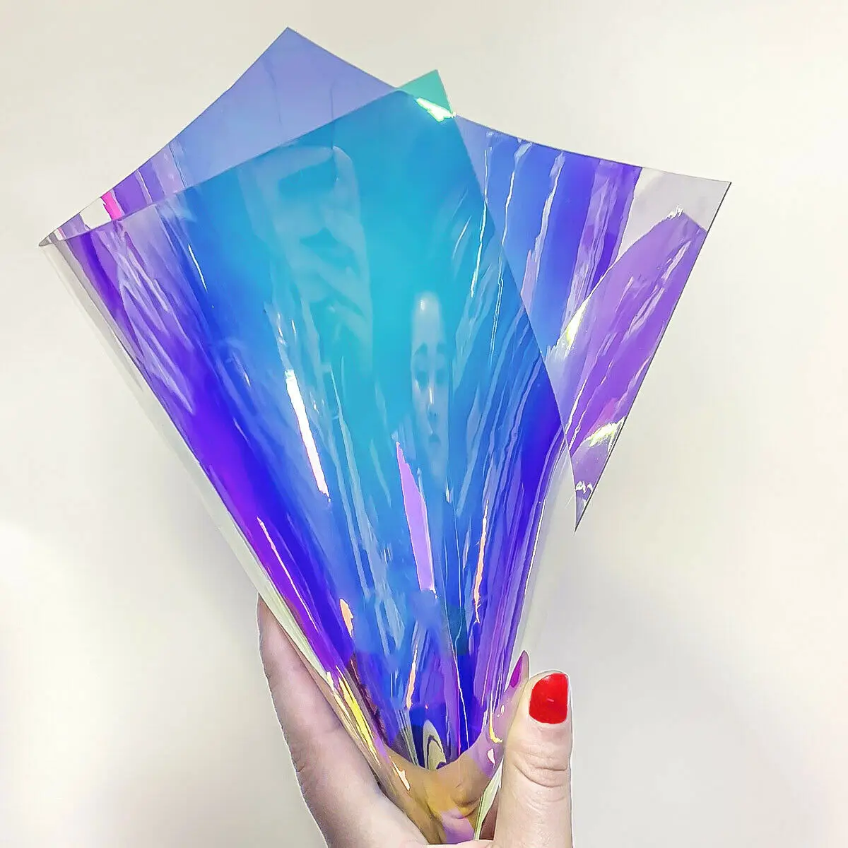 Vinyl fabric 20*30/95cm Transparent PVC Fabric Iridescent Holographic Laser Rainbow Shiny Vinyl DIY Craft