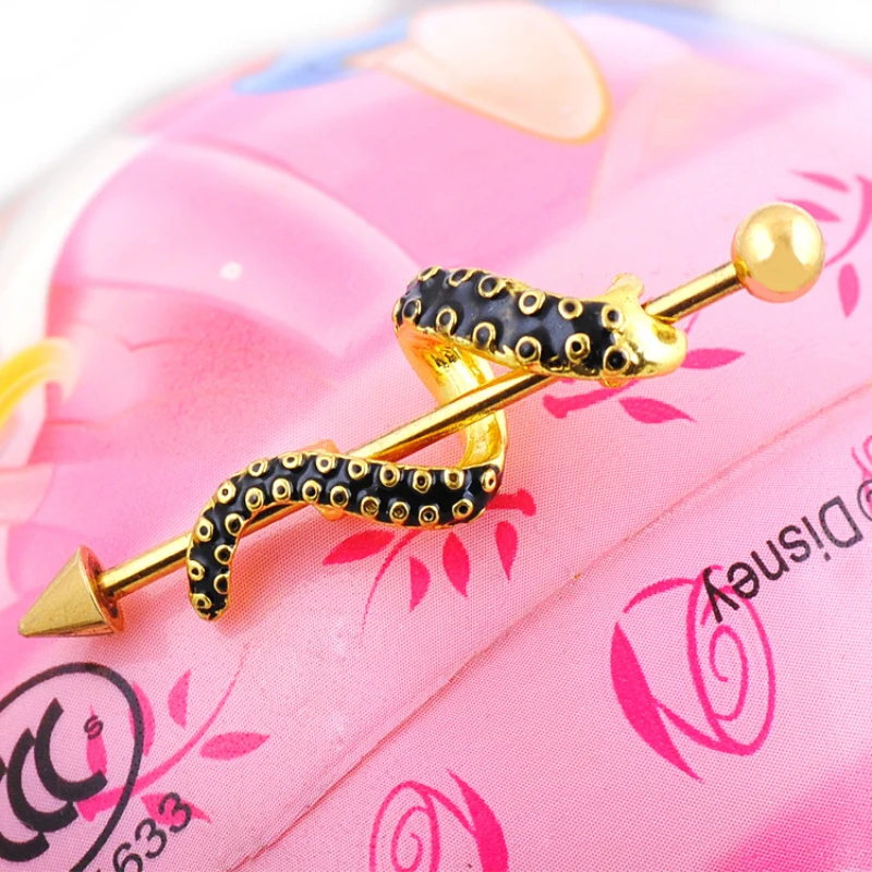 Горячая серьги в стиле панк змея Промышленная Штанга пирсинг ювелирные изделия серьги для женщин мужчин