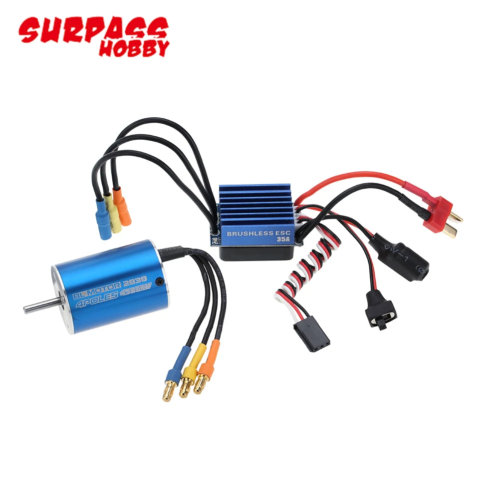 

2pcs/set 2838 4500KV/4200KV/3900KV/3600KV Sensorless Brushless Motor & 35A Brushless ESC for 1/14 1/16 1/18 RC Car