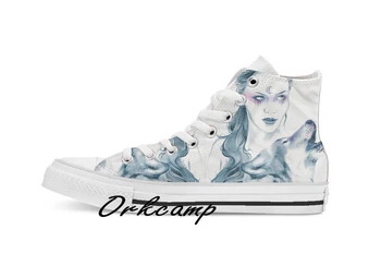 

Wolf Totem Custom Casual High Top lace-up Canvas shoes sneakers Drop shipping