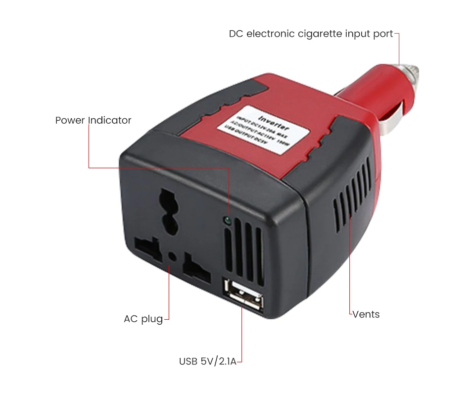 AOSHIKE 1 шт. 150 Вт/75 Вт DC 12 В к AC 220 В Автомобильный Инвертор адаптер с USB зарядным устройством DC 12 В к AC 110 В аксессуары для автомобильной электроники