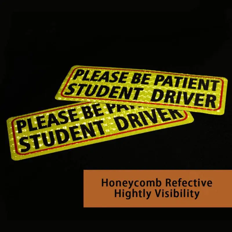 

NEW Please Be Patient Student Driver Magnet Safety Sign Car Vehicle Reflective safety Sign Sticker Bumper For New Drivers