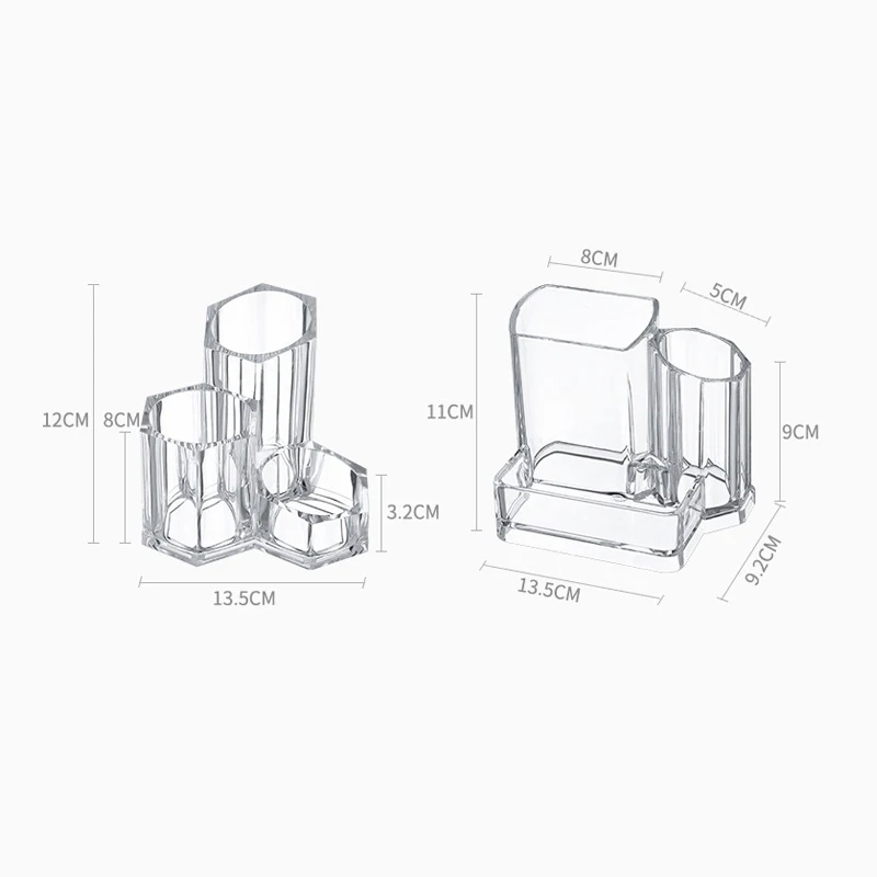 Прозрачный пластиковый держатель для кистей для макияжа, многофункциональная настольная коробка для хранения, офисный контейнер для ручек