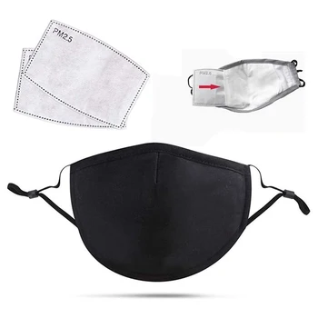 

Hot Sale 1PCS Cotton Black Mouth Face Mask with 10pcs Carbon Filter for Women Men Windproof Mouth-muffle Face Mouth Masks