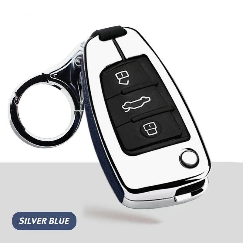 Copertura-della-cassa-chiave-dell-automobile-in-lega-di-zinco-per-Audi-A1-A3-C5-Q3.jpg Custodia/cover per Chiave/telecomando in lega di zinco per Audi A1 A3 C5 Q3 B6 B7 A4 A5 A7 A8 Q5 Q7 R8 TT S5 S6 S7 S8 SQ5 RS5 portachiavi conchiglia - Copertura della cassa chiave dell automobile in lega di zinco per Audi A1 A3 C5 Q3