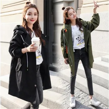 

women casual solid color double breasted outwear fashion sashes office coat chic epaulet design long trench