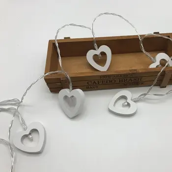 

ICOCO 2m/3m/4m Wooden Heart LED String Light Fairy Lighting Battery Powered Decor for Wedding Party Home Bedroom Wholesale