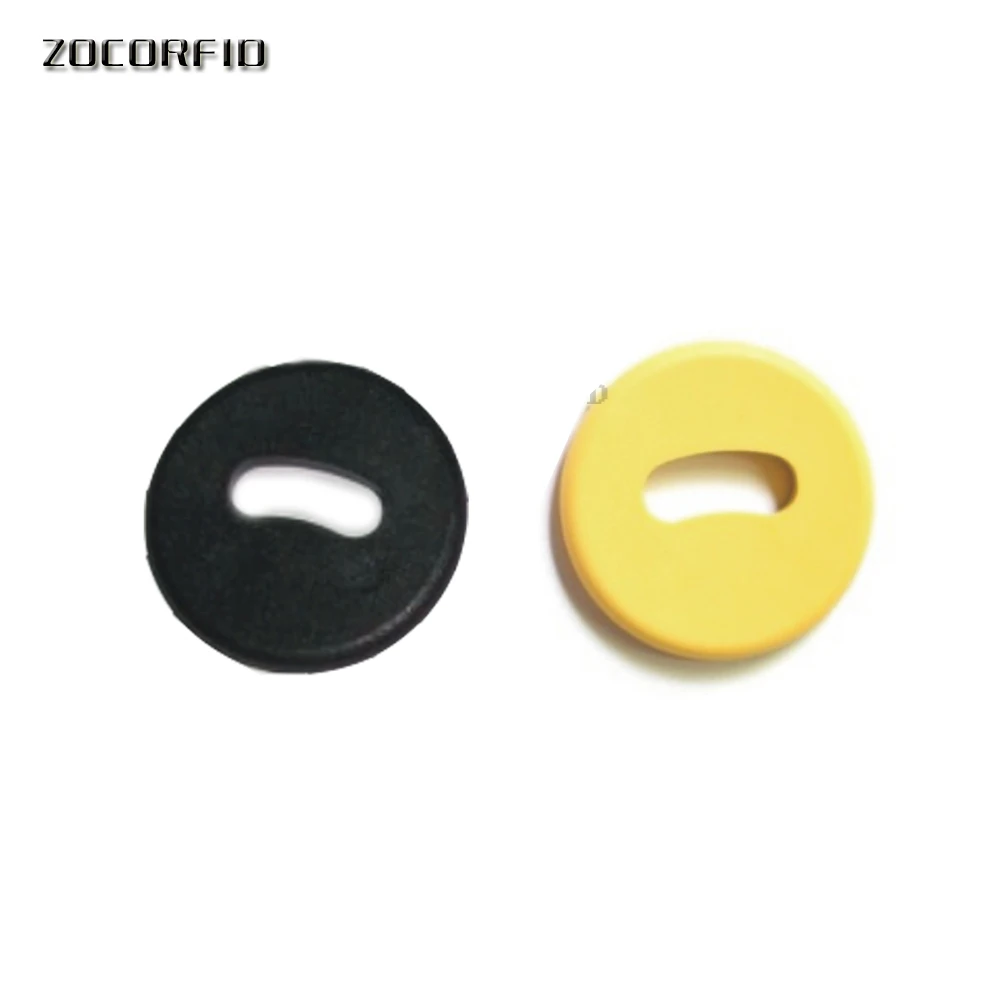 Etiqueta de lavandería PPS NFC, resistente a altas temperaturas, pequeña con chip S50 de 13,56 MHZ utilizado para gestión de ropa